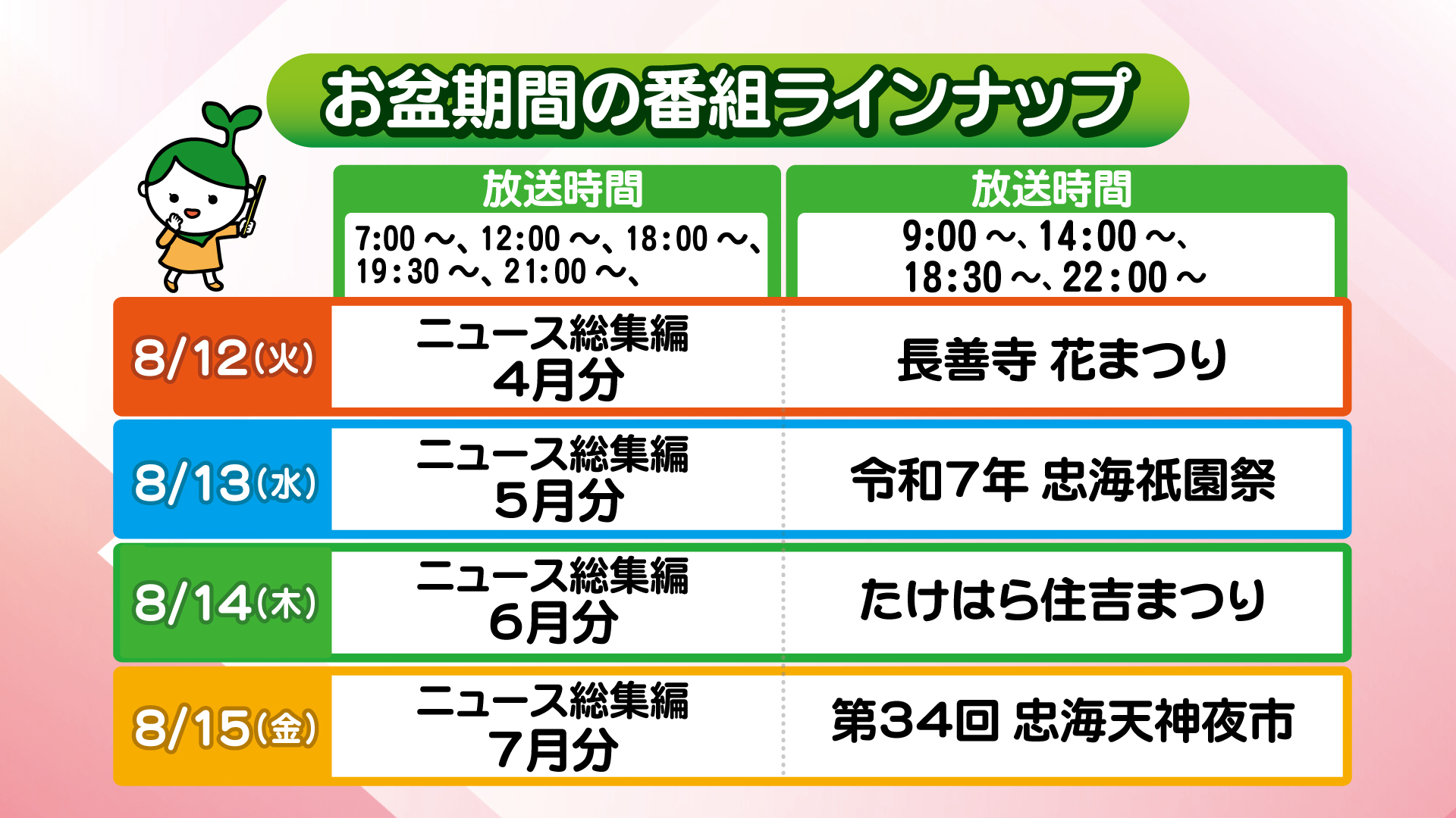 ラインナップお盆